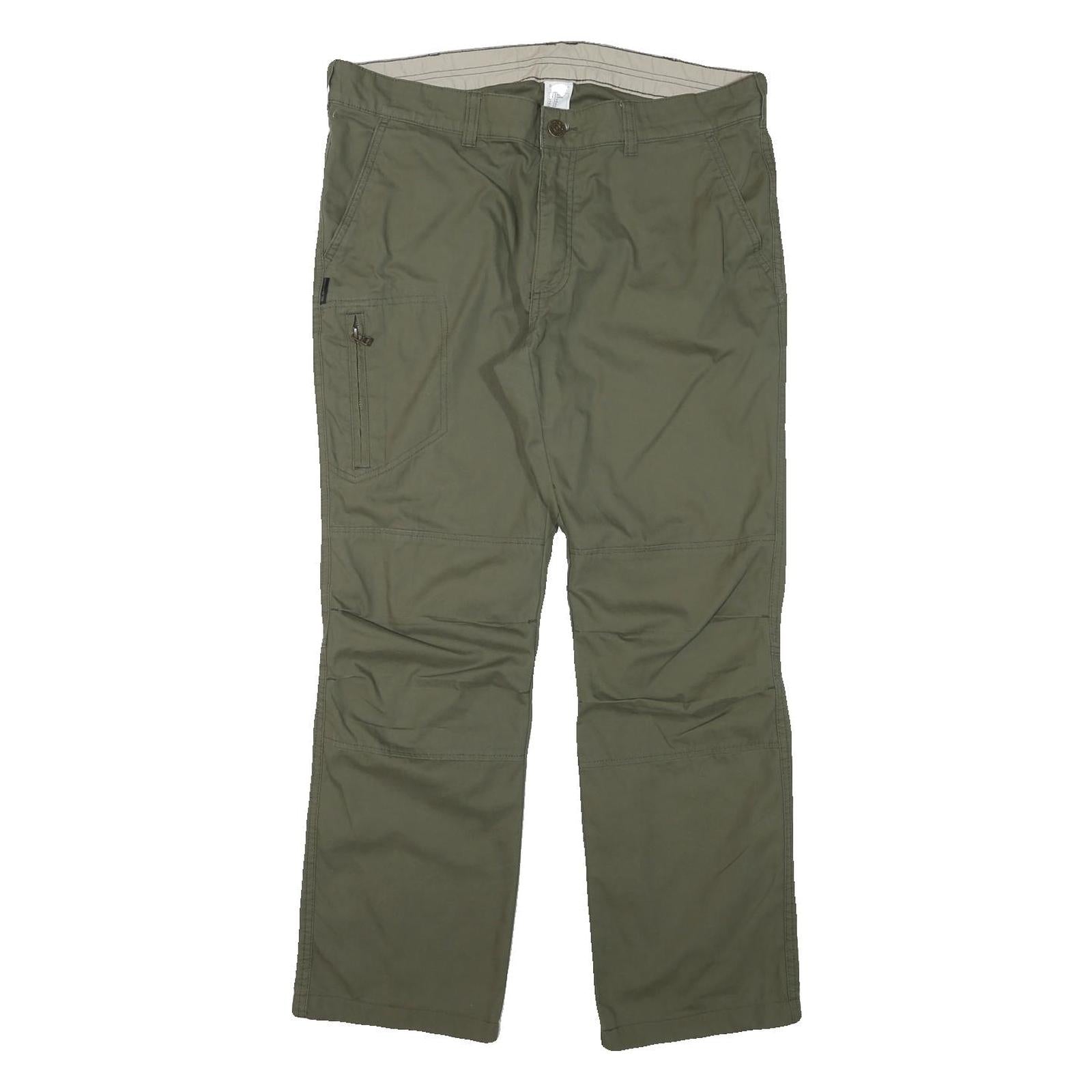 OXYLANE Mens Regular Fit Olive Green Cotton Blend Trousers W36 L30 Outdoor