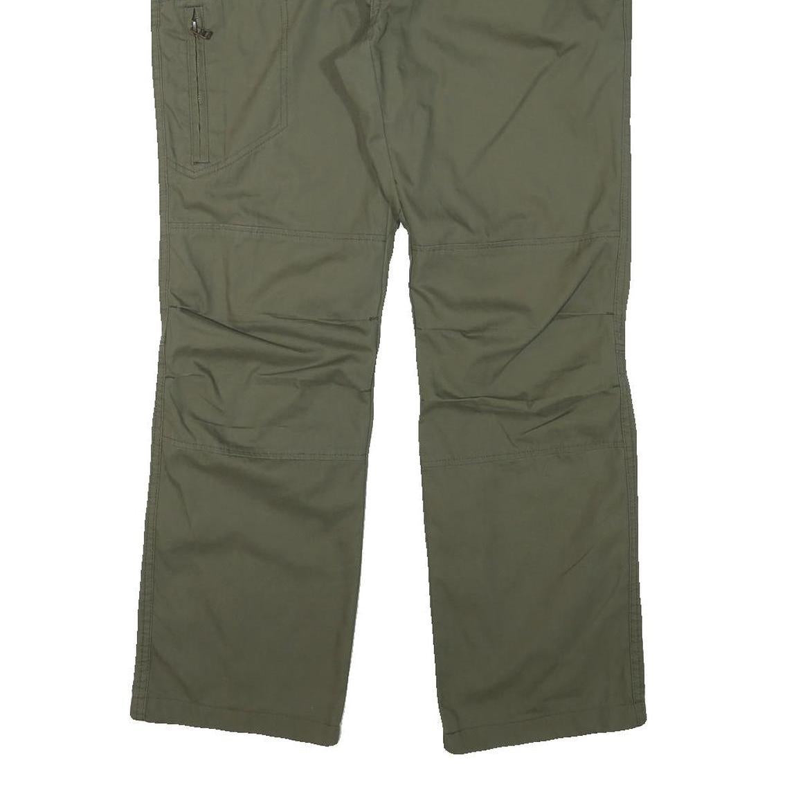 OXYLANE Mens Regular Fit Olive Green Cotton Blend Trousers W36 L30 Outdoor