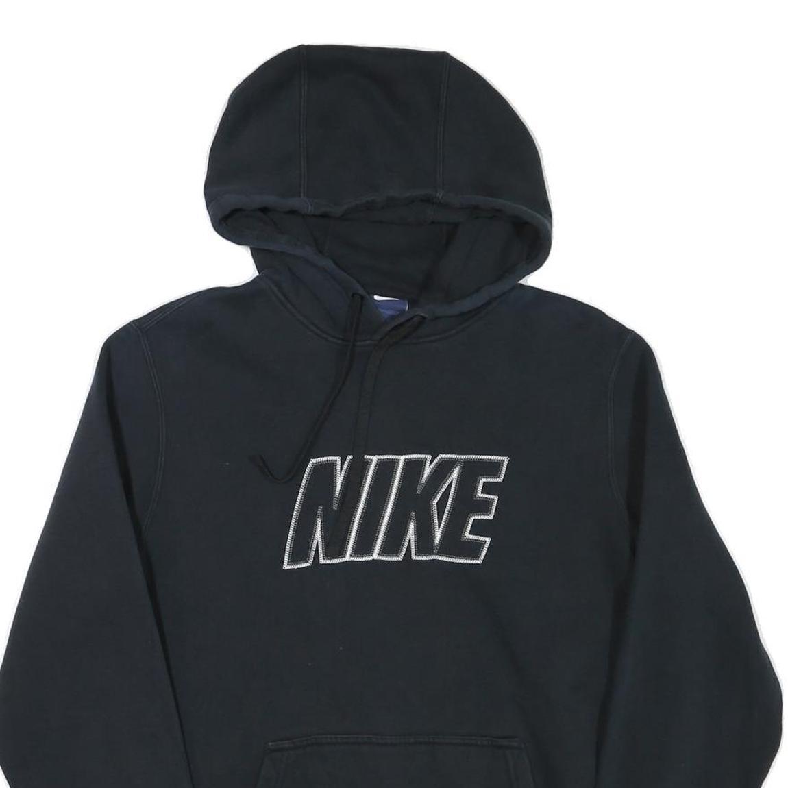 NIKE Mens Black Hoodie M Cotton Blend Pullover Casual Sportswear