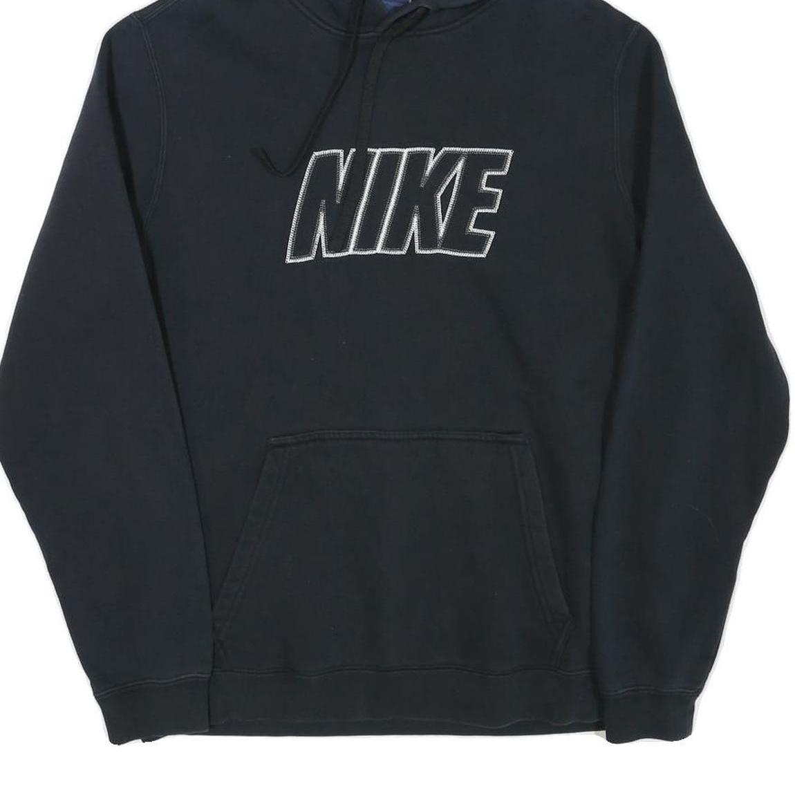 NIKE Mens Black Hoodie M Cotton Blend Pullover Casual Sportswear
