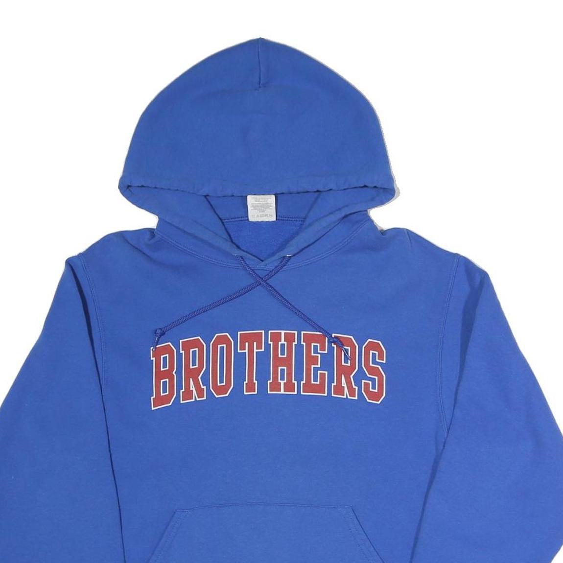 JERZEES Mens Blue Brothers Pullover Hoodie S Cotton Blend Casual Top
