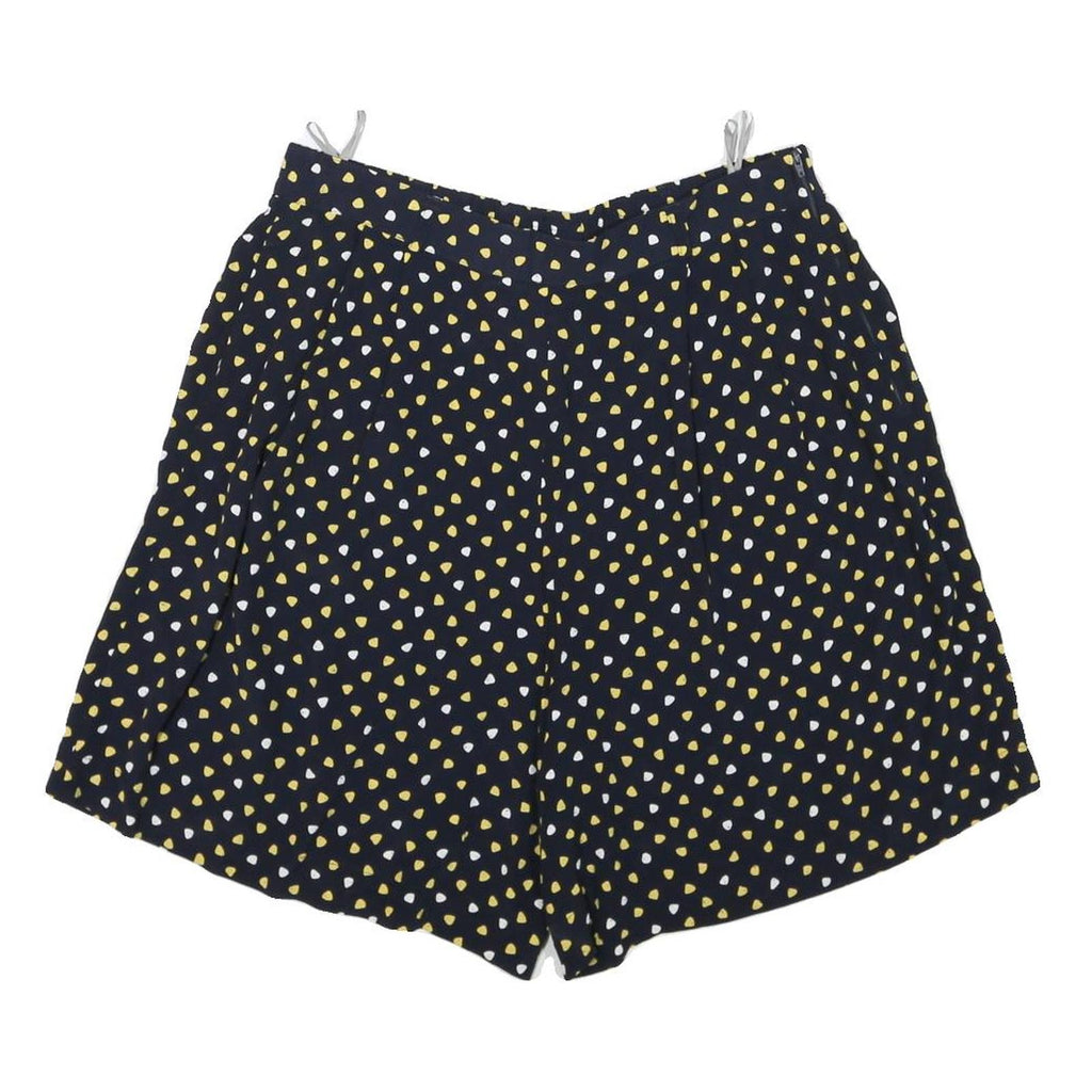Womens Black Yellow & White Patterned Casual Shorts XL W30 Lightweight