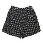 Womens Black Yellow & White Patterned Casual Shorts XL W30 Lightweight