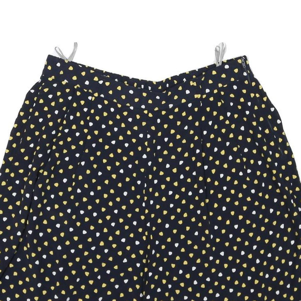 Womens Black Yellow & White Patterned Casual Shorts XL W30 Lightweight