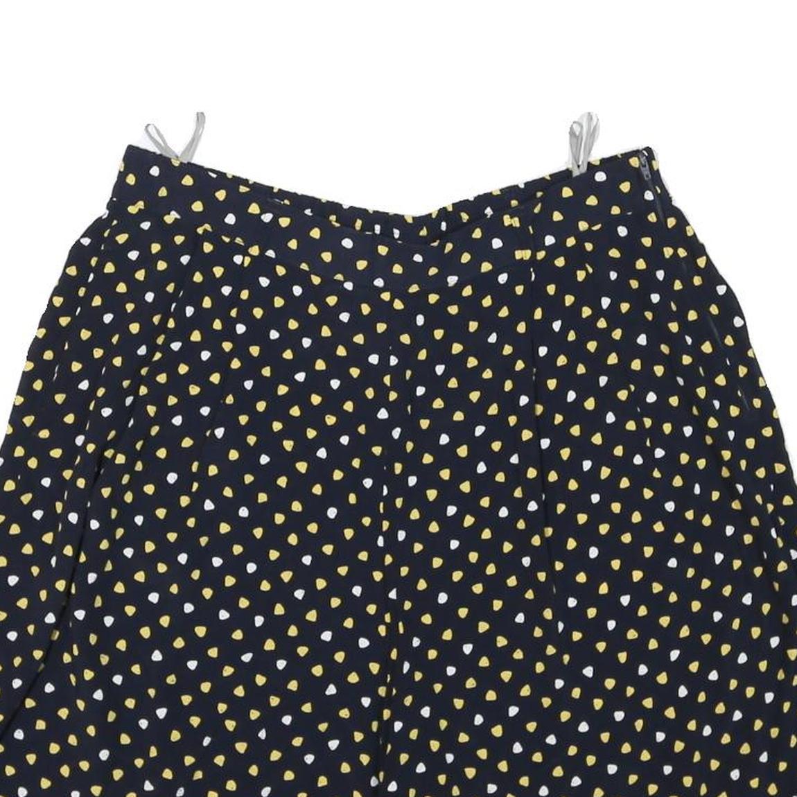 Womens Black Yellow & White Patterned Casual Shorts XL W30 Lightweight