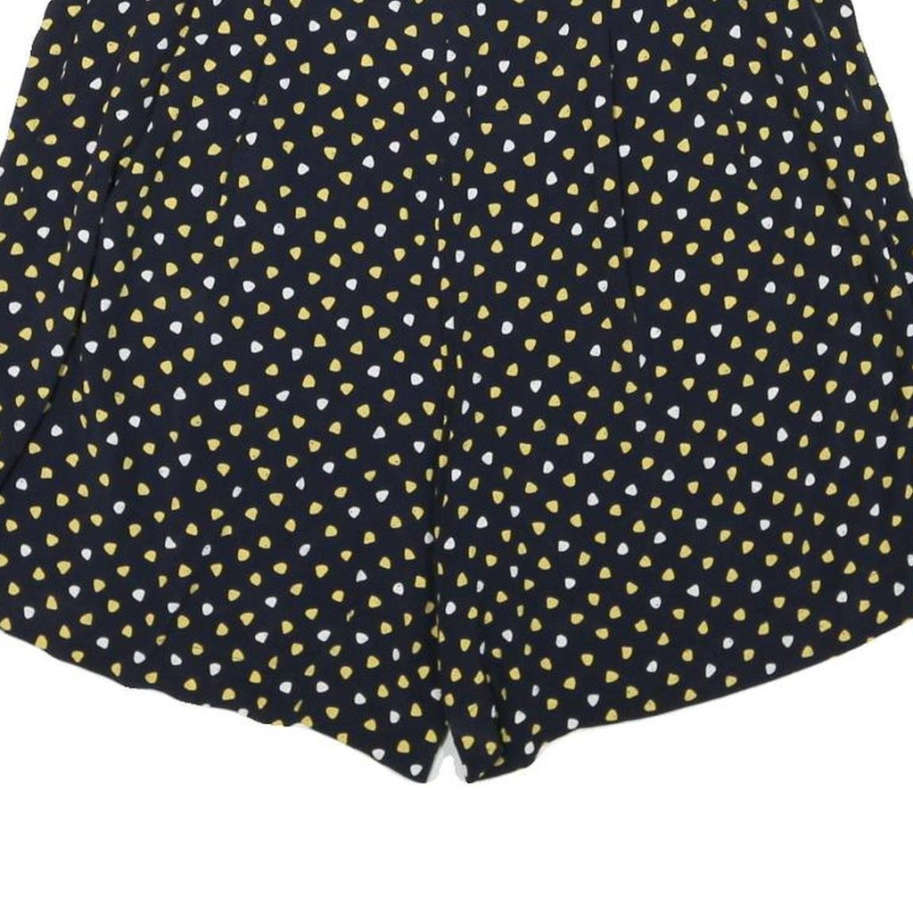 Womens Black Yellow & White Patterned Casual Shorts XL W30 Lightweight