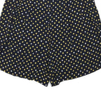 Womens Black Yellow & White Patterned Casual Shorts XL W30 Lightweight