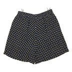 Womens Black Yellow & White Patterned Casual Shorts XL W30 Lightweight