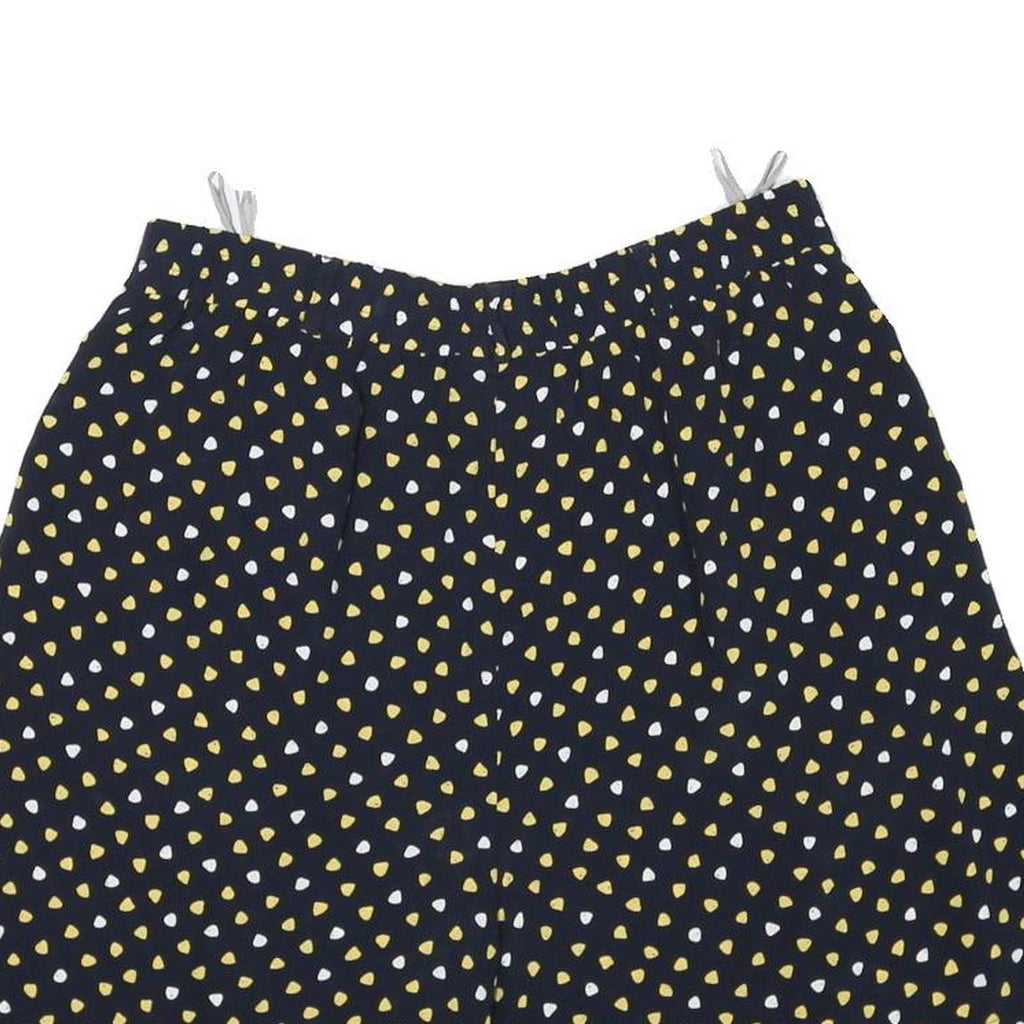 Womens Black Yellow & White Patterned Casual Shorts XL W30 Lightweight