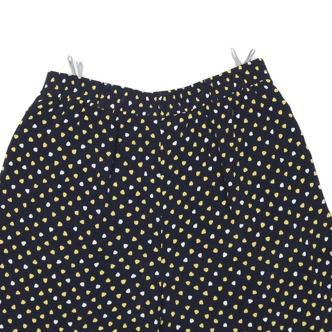 Womens Black Yellow & White Patterned Casual Shorts XL W30 Lightweight