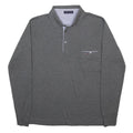TOMMY HILFIGER Mens Grey Long Sleeve Plain M Cotton Blend Polo Shirt