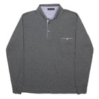 TOMMY HILFIGER Mens Grey Long Sleeve Plain M Cotton Blend Polo Shirt