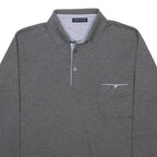 TOMMY HILFIGER Mens Grey Long Sleeve Plain M Cotton Blend Polo Shirt