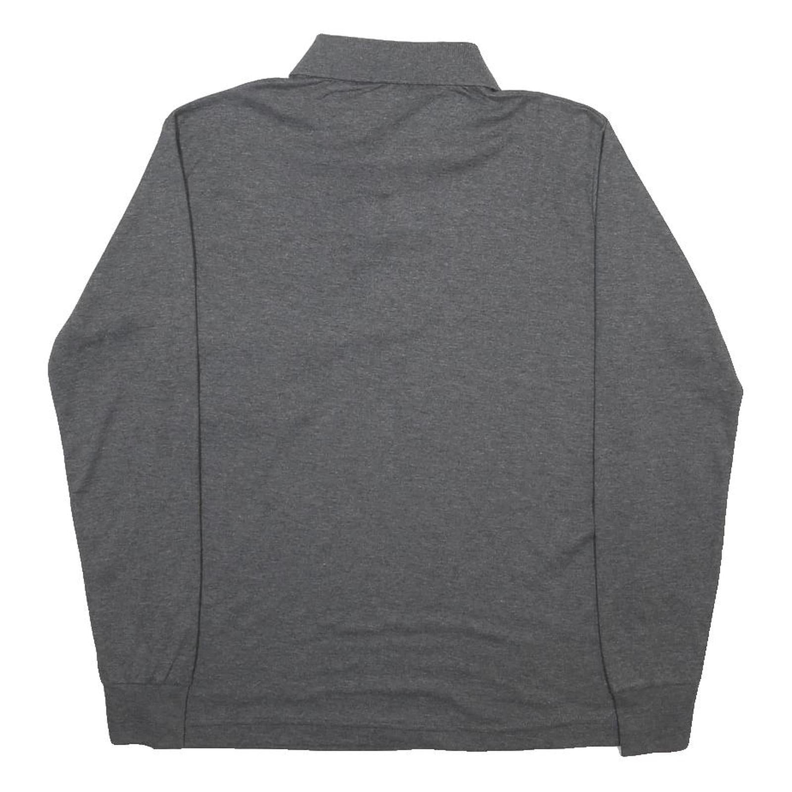 TOMMY HILFIGER Mens Grey Long Sleeve Plain M Cotton Blend Polo Shirt