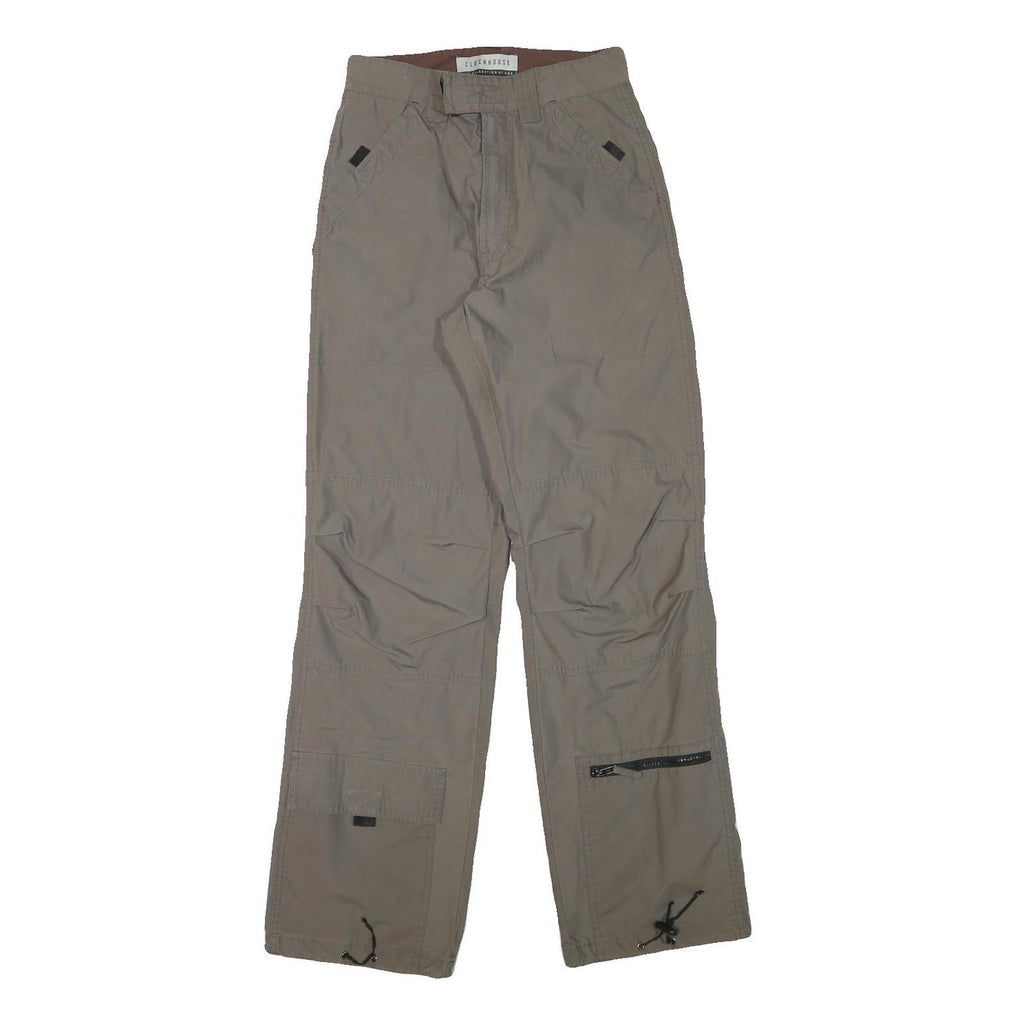 CLOCKHOUSE Mens Polyester Blend Beige Relaxed Straight Trousers W26 L31 Casual