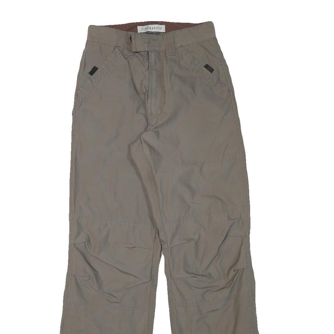 CLOCKHOUSE Mens Polyester Blend Beige Relaxed Straight Trousers W26 L31 Casual