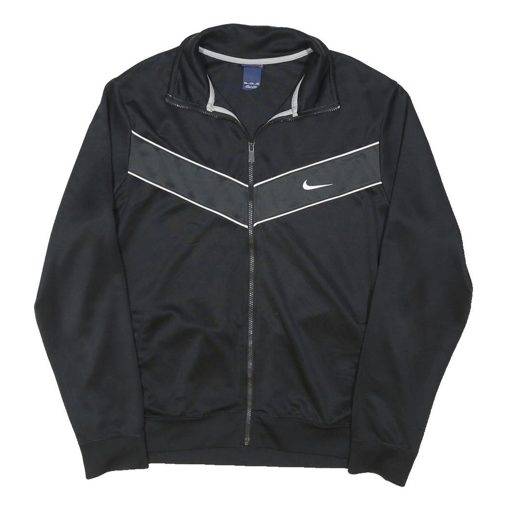 NIKE Mens Black & Grey Sports Zip Jacket 2XL Polyester Blend Athletic Wear