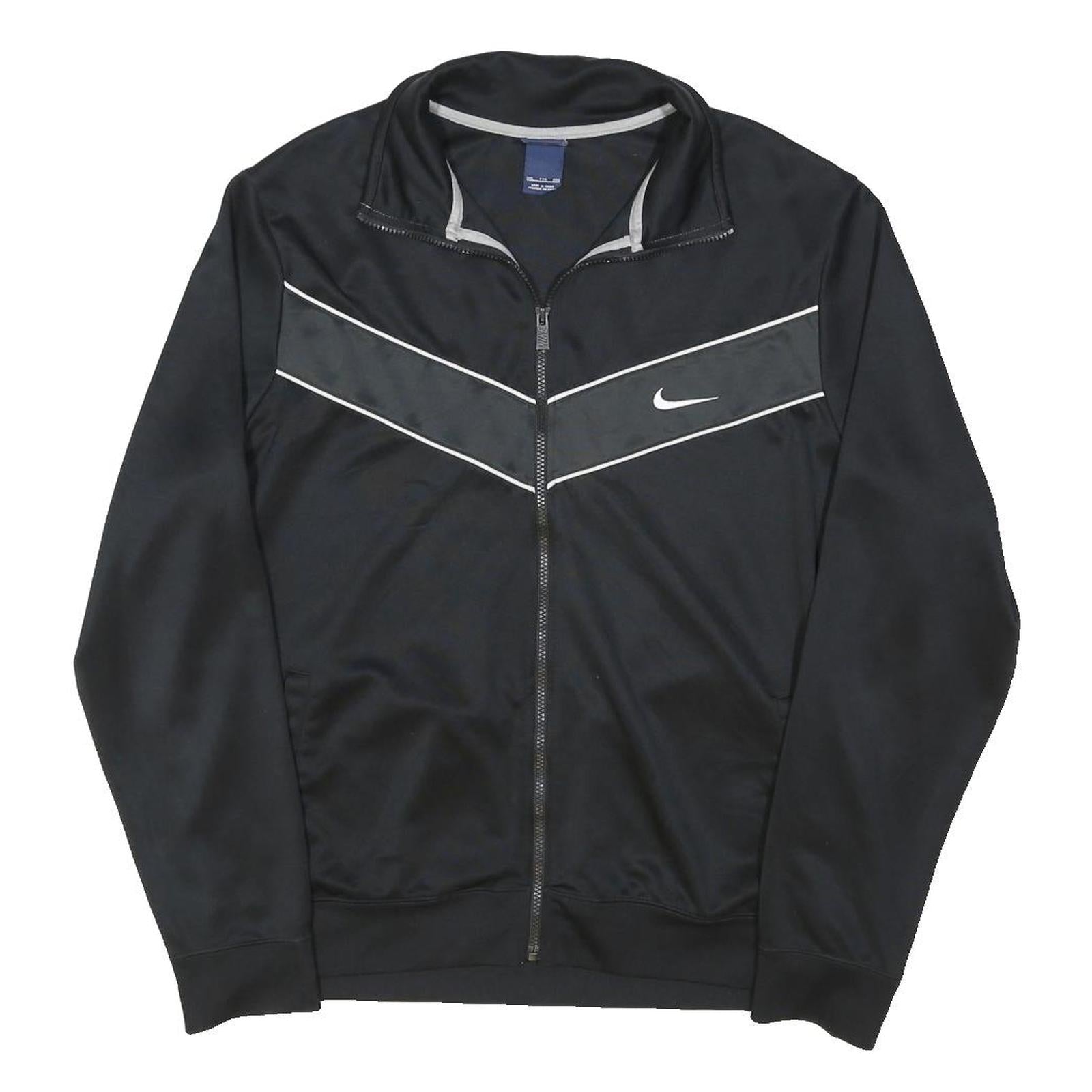 NIKE Mens Black & Grey Sports Zip Jacket 2XL Polyester Blend Athletic Wear