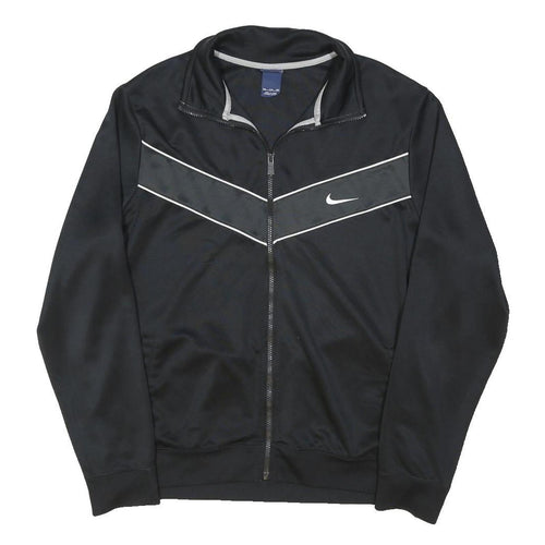NIKE Mens Black & Grey Sports Zip Jacket 2XL Polyester Blend Athletic Wear
