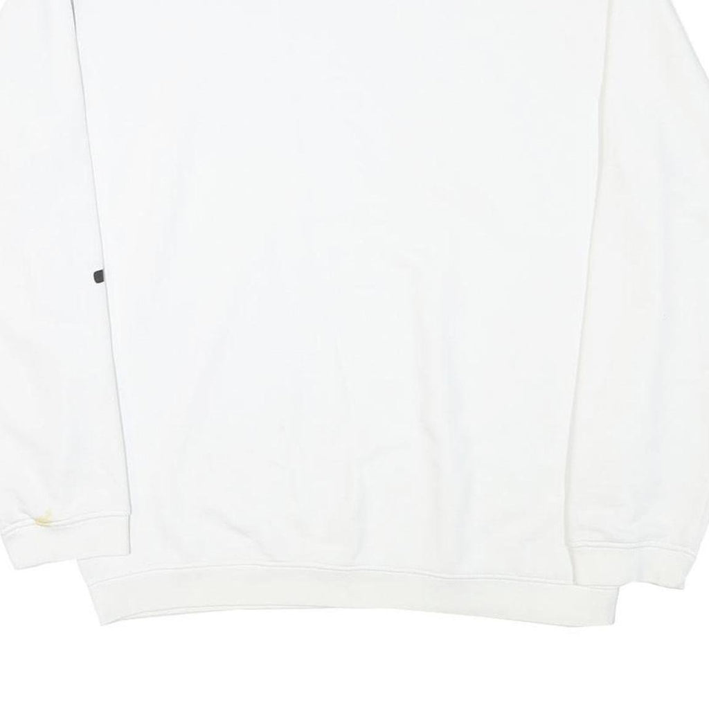 CHAMPION Mens White Crew Neck M Cotton Blend Pullover Sweatshirt Logo Sleeve