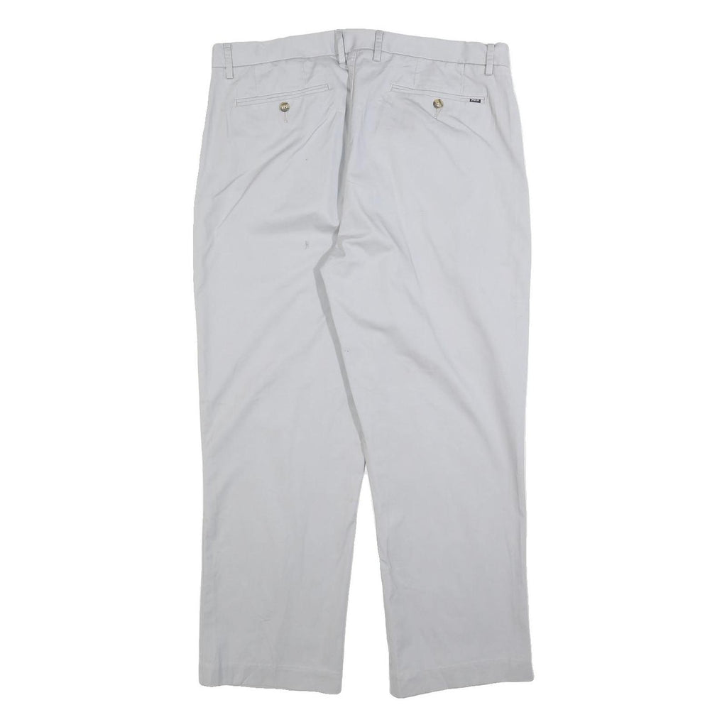 POLO RALPH LAUREN Mens Cotton Blend White Regular Straight Trousers W36 L28