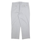 POLO RALPH LAUREN Mens Cotton Blend White Regular Straight Trousers W36 L28