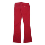 DICKIES Womens Cotton Blend Red Regular Fit Flared Trousers W26 L28 Zip Closure