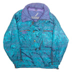 WINTER PORTSIN Mens Pullover Coat Blue Crazy Pattern L