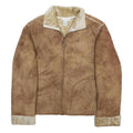 DRAPER'S & DAMON'S Womens Brown Beige Faux Shearling Jacket L Polyester Blend