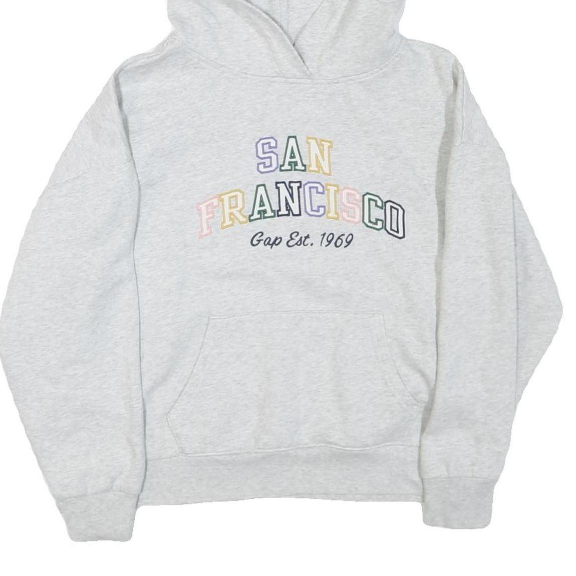 GAP Womens Grey San Francisco Print Pullover Hoodie S Casual Cotton Blend