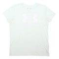 UNDER ARMOUR Womens White Crew Neck Short Sleeve T-Shirt M Cotton Blend Logo
