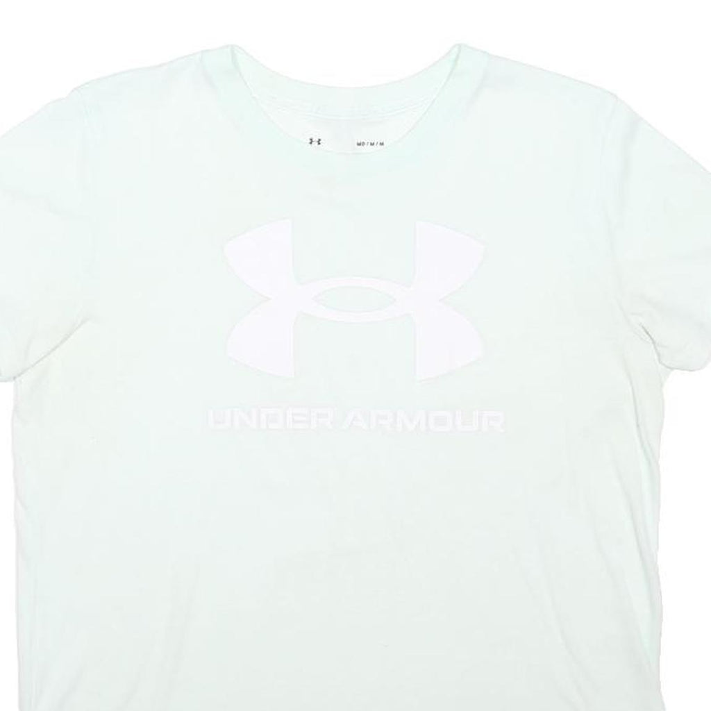 UNDER ARMOUR Womens White Crew Neck Short Sleeve T-Shirt M Cotton Blend Logo