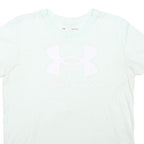 UNDER ARMOUR Womens White Crew Neck Short Sleeve T-Shirt M Cotton Blend Logo