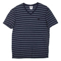 LACOSTE Striped Womens T-Shirt Grey V-Neck M