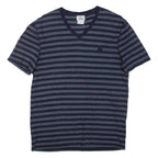 LACOSTE Striped Womens T-Shirt Grey V-Neck M