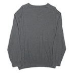 NAUTICA Mens Grey Cotton Blend Plain V-Neck Basic Knit Jumper L Casual Classic