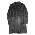 VERA PELLE Womens Black Faux Leather Coach Jacket M Woven Fabric Classic Fit