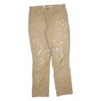 CARHARTT Mens Cotton Blend Beige Relaxed Straight Trousers W34 L34 Workwear