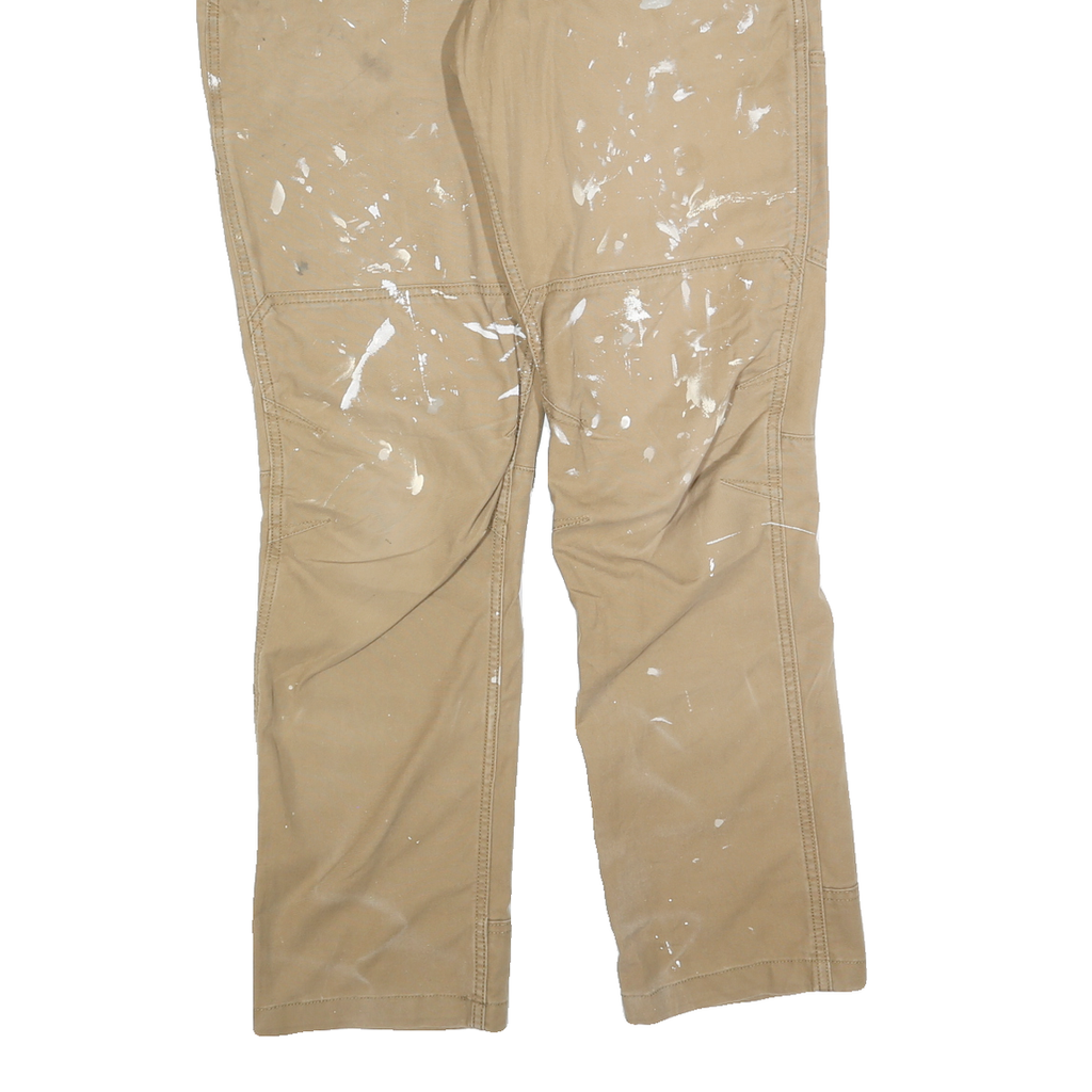 CARHARTT Mens Cotton Blend Beige Relaxed Straight Trousers W34 L34 Workwear