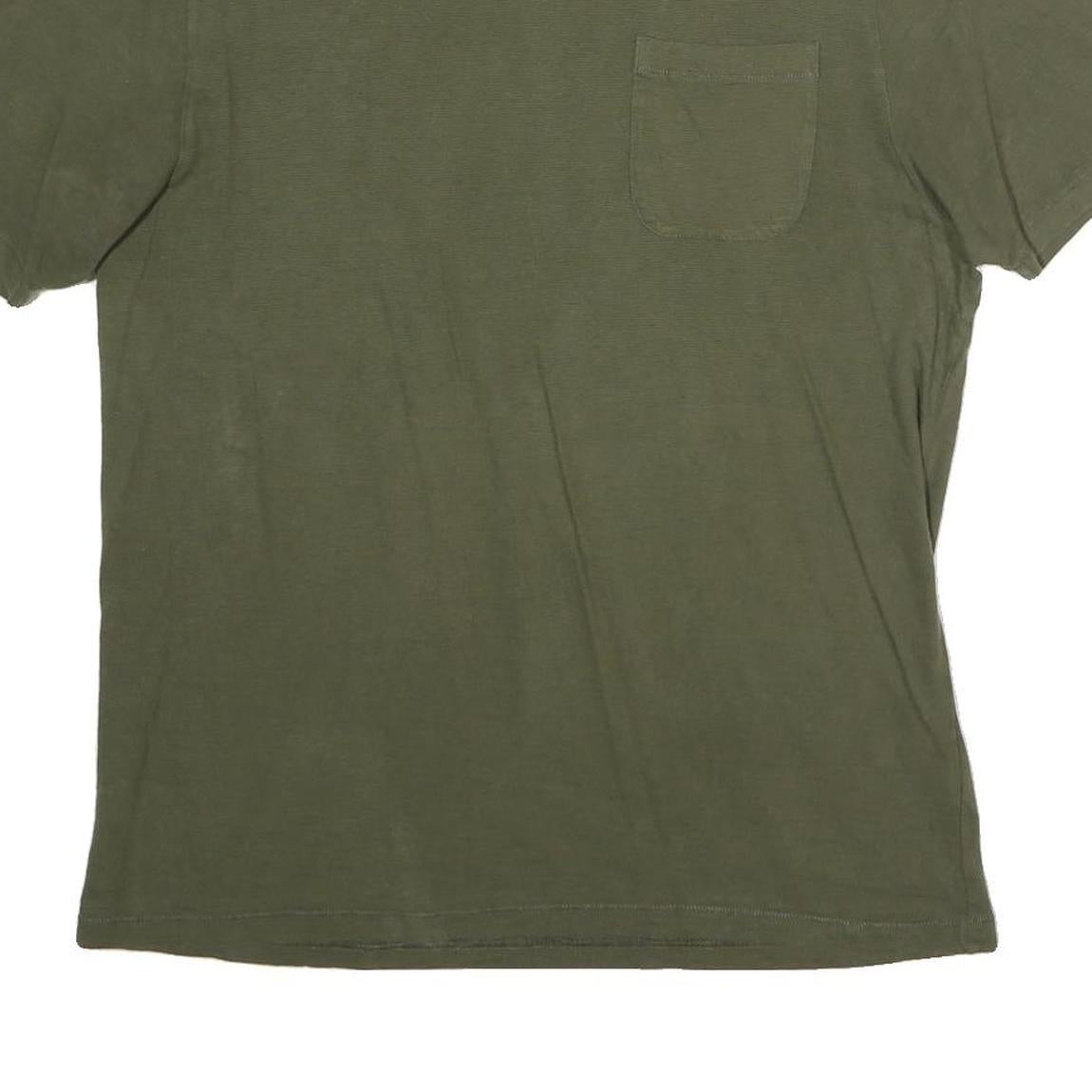 PENDLETON Mens Green & Grey Plain Pocket T-Shirt S Short Sleeve Crew Neck Cotton