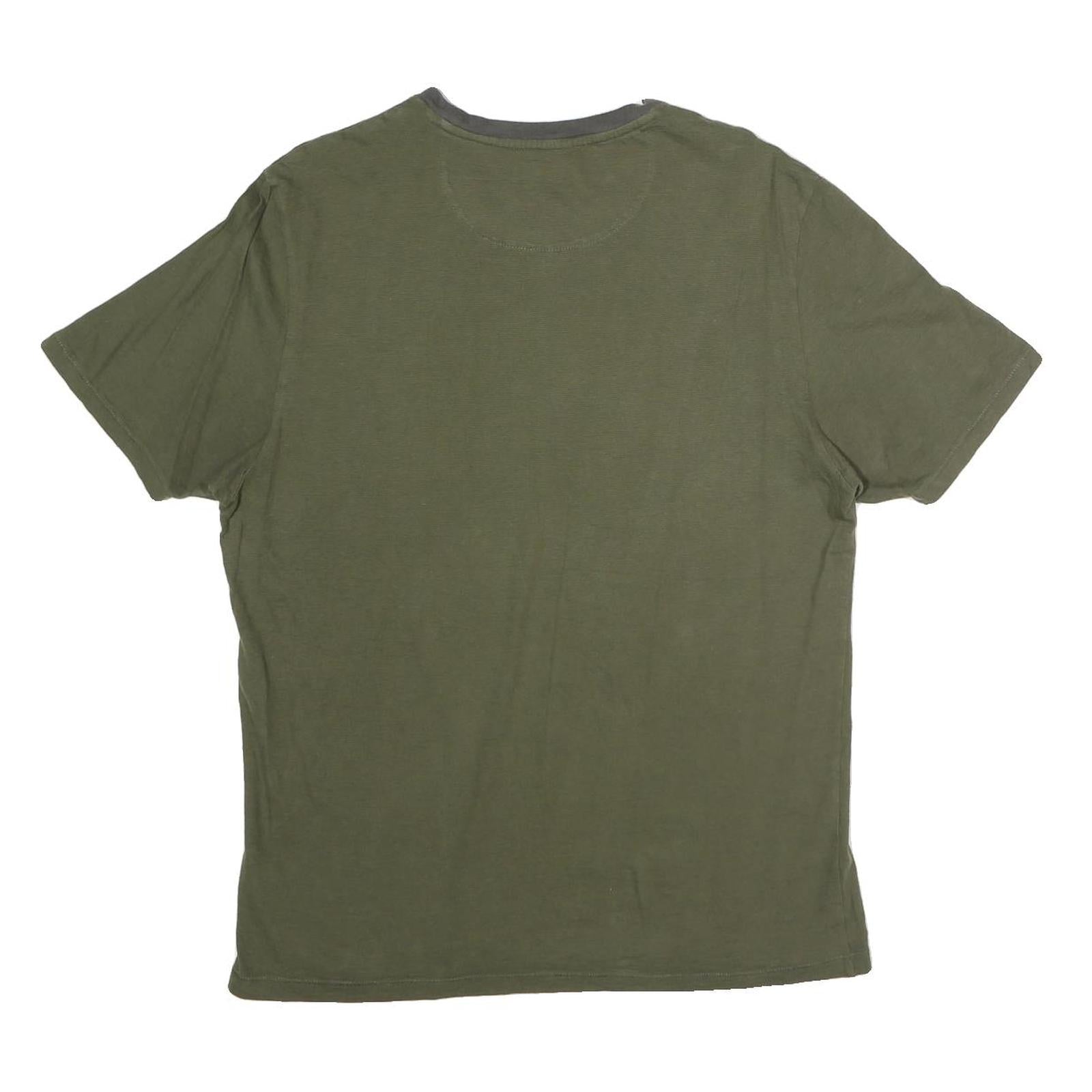 PENDLETON Mens Green & Grey Plain Pocket T-Shirt S Short Sleeve Crew Neck Cotton