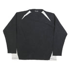 REEBOK Womens Black & White Classic Jacket 2XL Polyester Zip Long Sleeve
