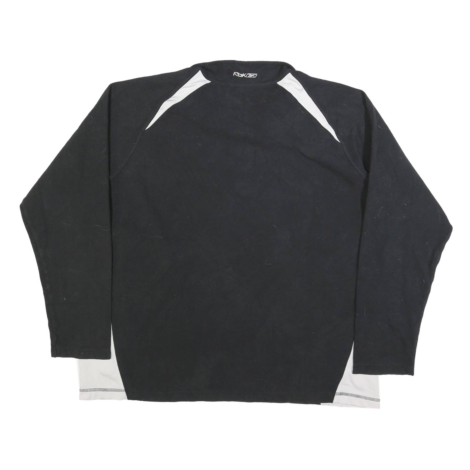 REEBOK Womens Black & White Classic Jacket 2XL Polyester Zip Long Sleeve