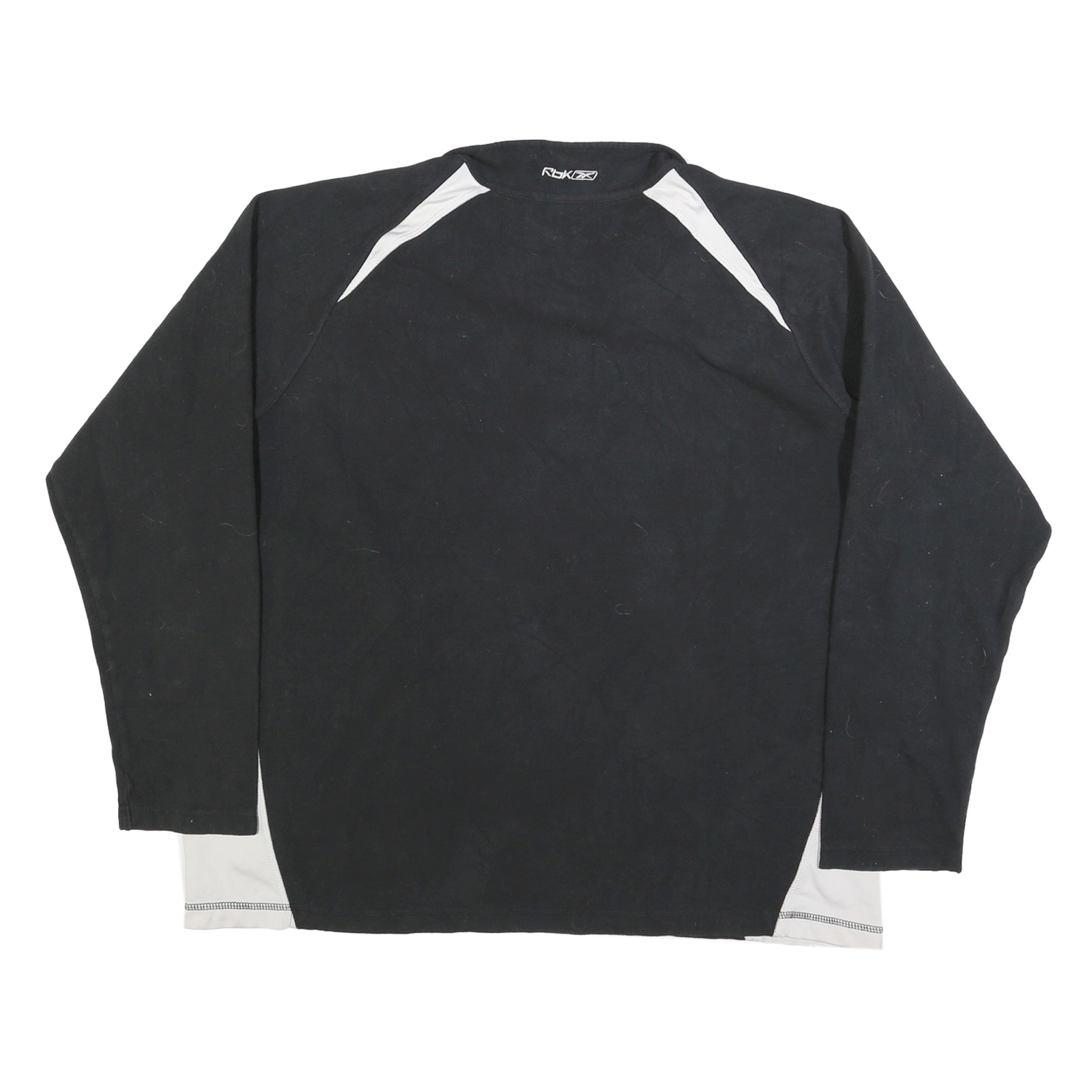 REEBOK Womens Black & White Classic Jacket 2XL Polyester Zip Long Sleeve