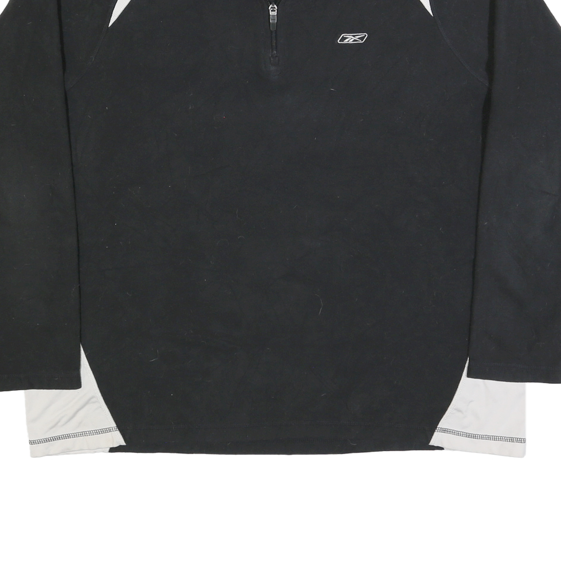 REEBOK Womens Black & White Classic Jacket 2XL Polyester Zip Long Sleeve