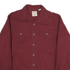 RED HEAD Mens Maroon Cotton Shirt M Button Front Casual Workwear