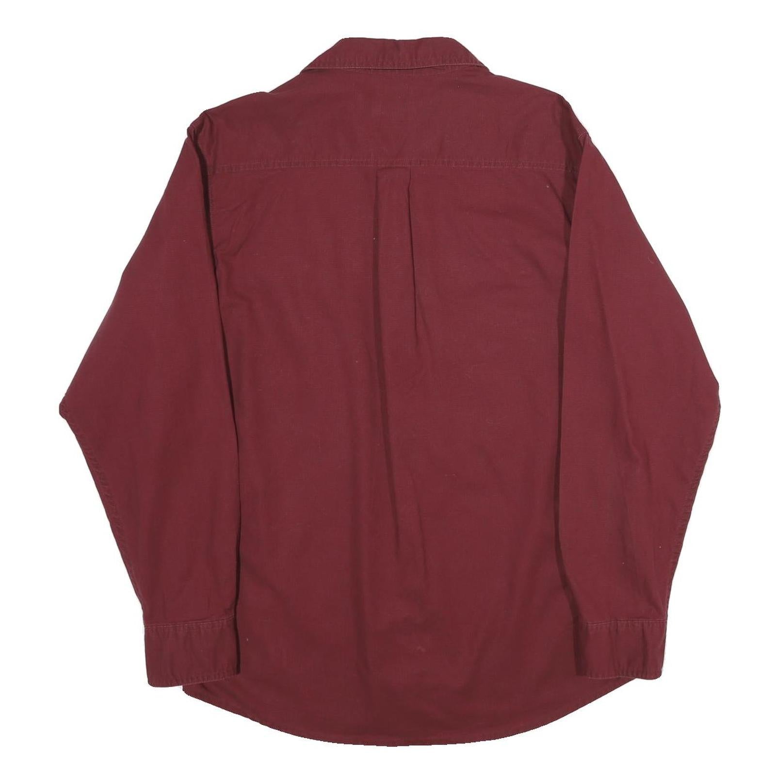 RED HEAD Mens Maroon Cotton Shirt M Button Front Casual Workwear
