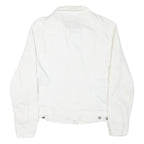 LEVI'S Womens White Button Cotton Blend Denim Jacket XL Plain Classic Casual