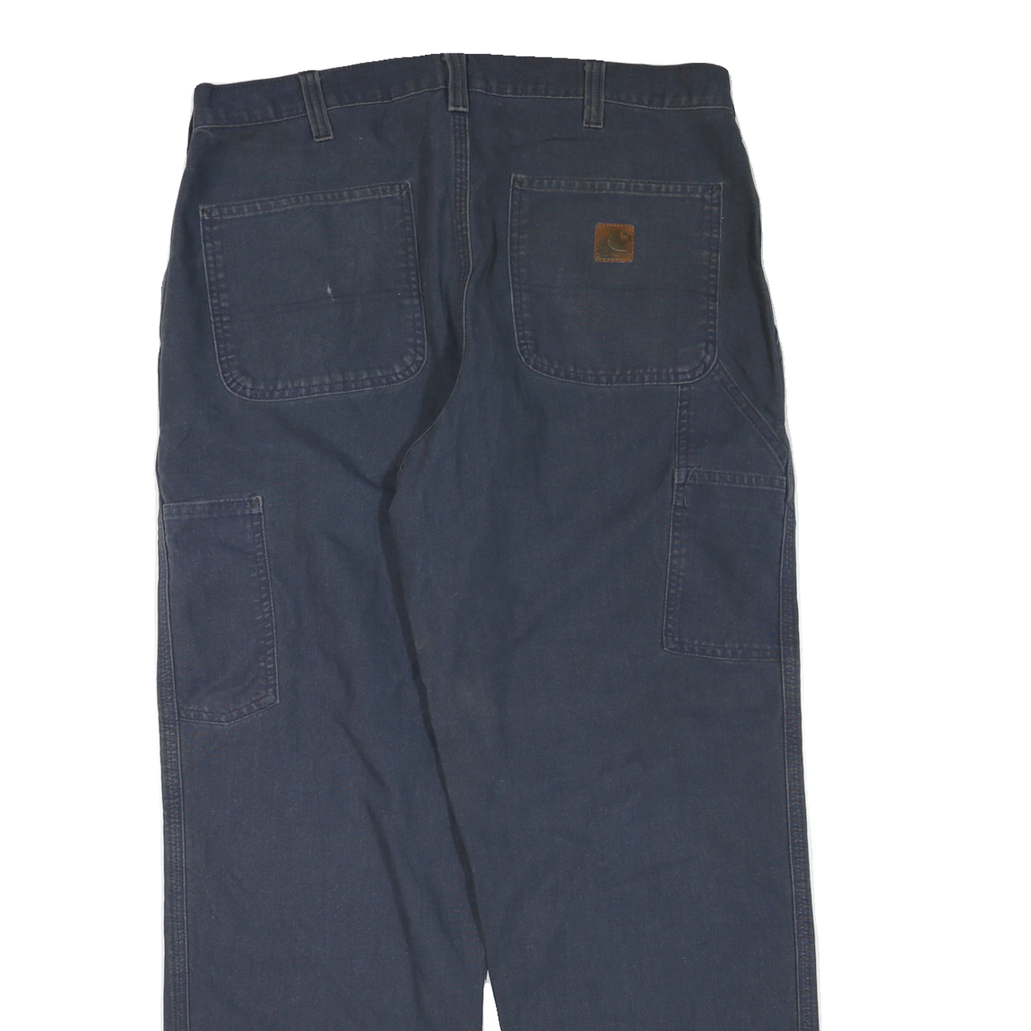 CARHARTT Mens Cotton Blend Navy Blue Regular Straight Trousers W34 L30 Workwear