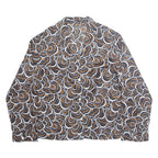 Womens Printed Shirt Black Collared Long Sleeve Floral M